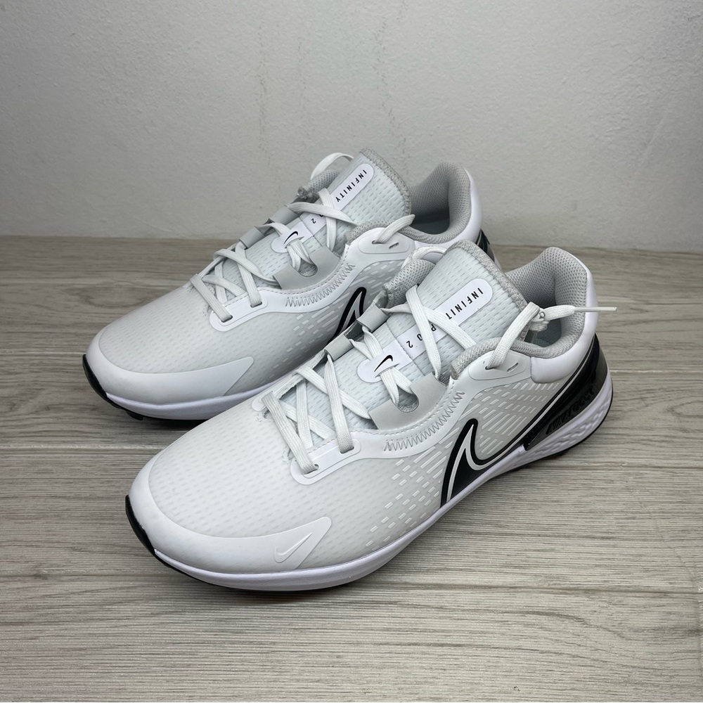 Nike Infinity Pro 2 Golf Shoes White Black Photon Dust DJ5593-115 Mens Size 10